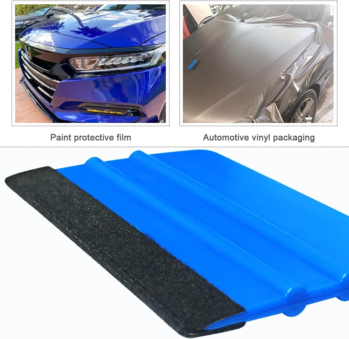 2 Pieces Wallpaper Smoothing Tool, Vehicle Vinyl Felt Squeegee Window Tint Film Tool for Peel and Stick Wallpaper (blue) - Image 3