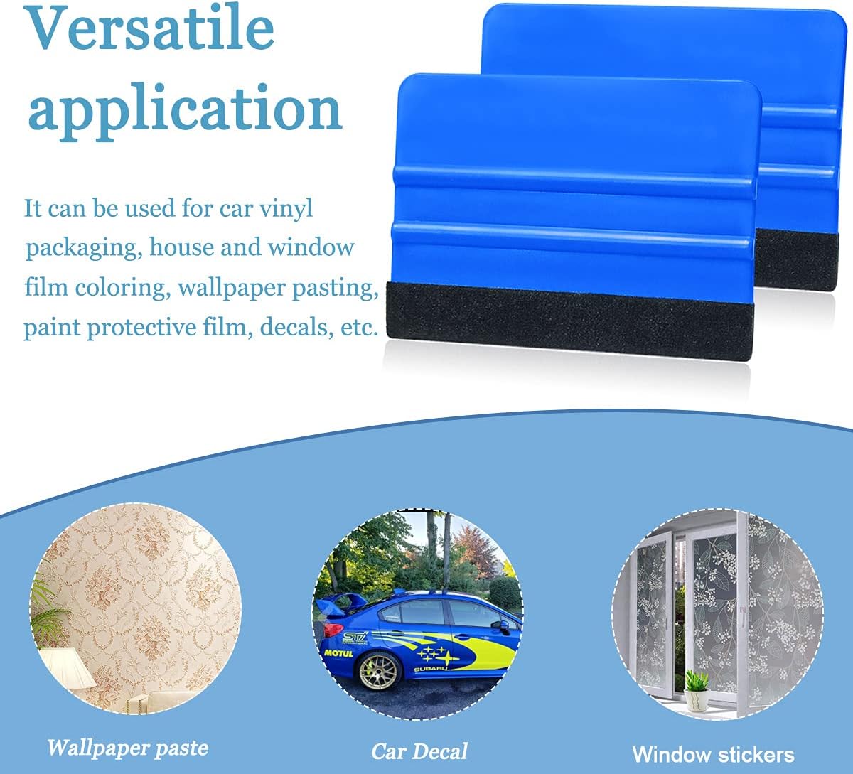 2 Pieces Wallpaper Smoothing Tool, Vehicle Vinyl Felt Squeegee Window Tint Film Tool for Peel and Stick Wallpaper (blue) - Image 7