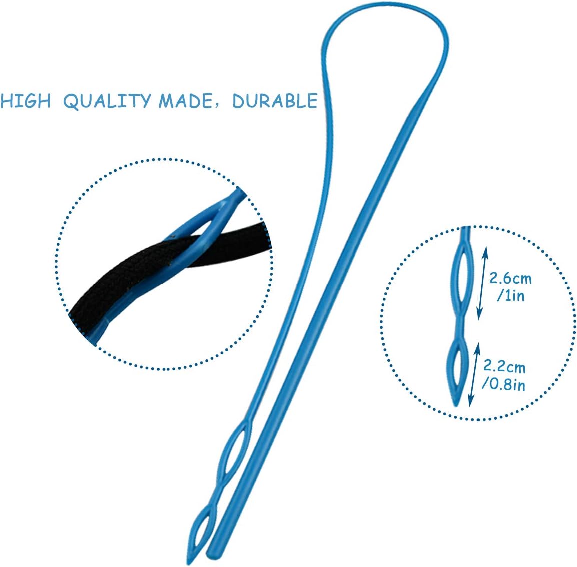 1Pcs 23In Flexible Plastic Drawstring Threader Tool, Easy Threader Drawstring Replacement Tool for Jackets Swim Trunks Pants Sweatpants Shorts Hoodies (Blue) - Image 4