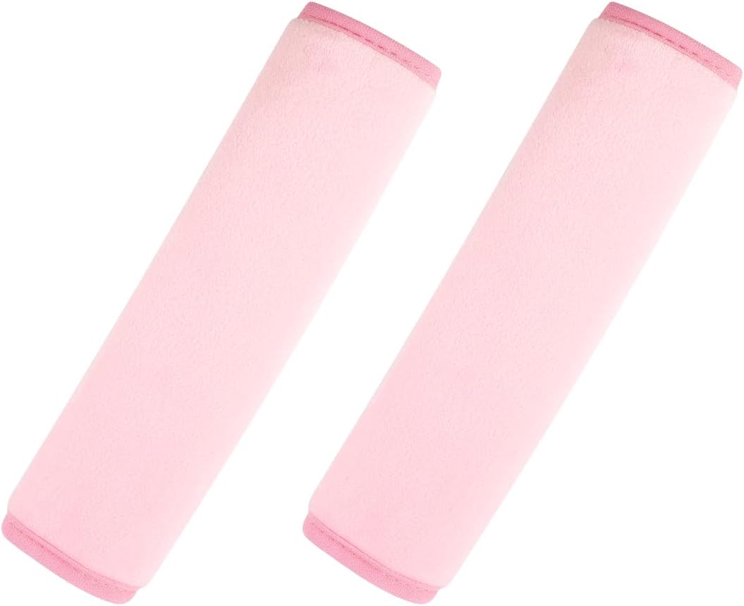 2 PCS Car Seat Belt Pads Cover Soft Seat Belt Shoulder Pad Safety Belt Strap Shoulder Pad Comfortable Driving Compatible with Most Cars Helps Protect You Neck and Shoulder (Pink) - Image 1