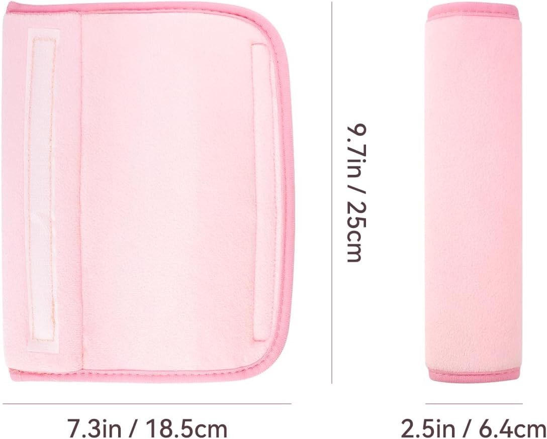2 PCS Car Seat Belt Pads Cover Soft Seat Belt Shoulder Pad Safety Belt Strap Shoulder Pad Comfortable Driving Compatible with Most Cars Helps Protect You Neck and Shoulder (Pink) - Image 3