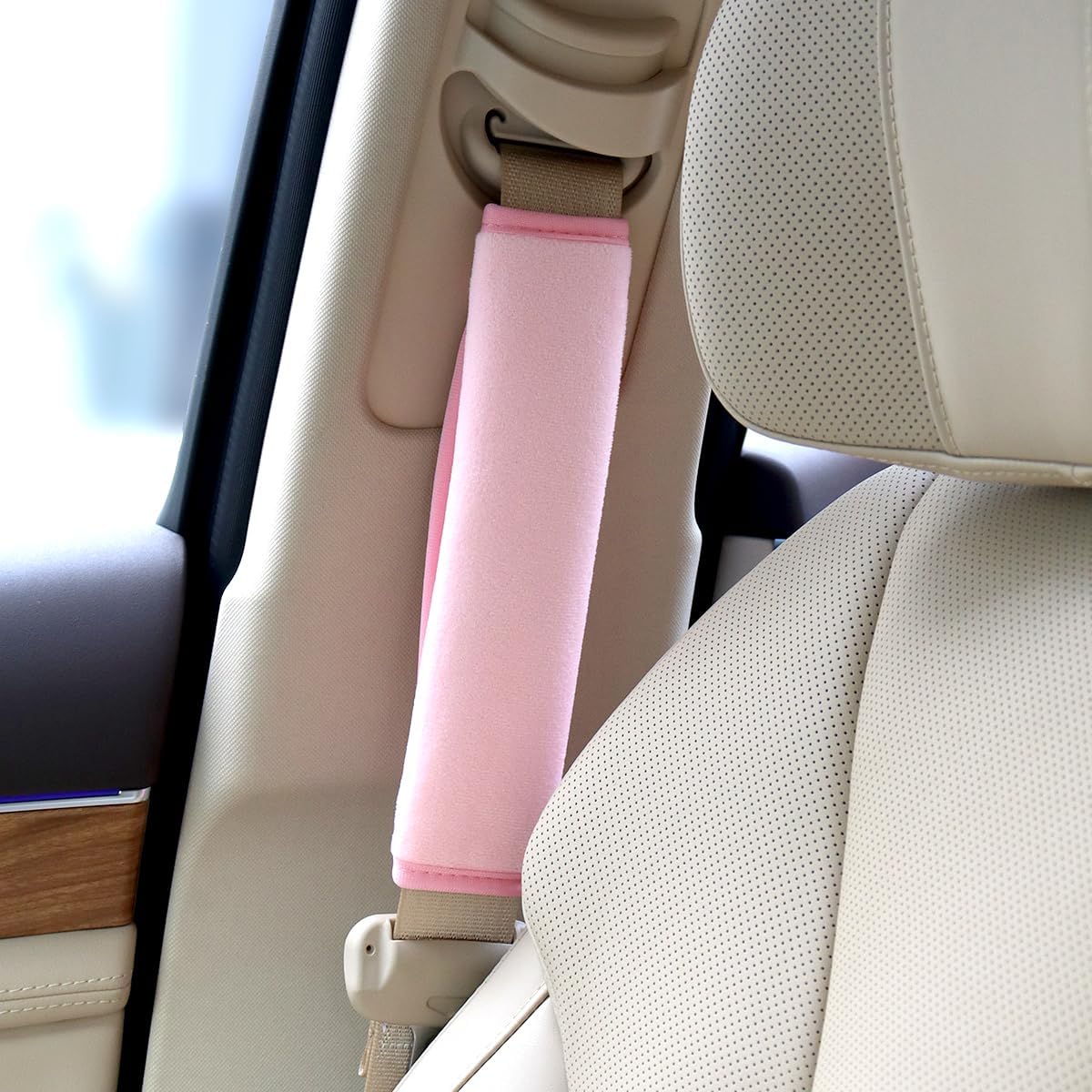 2 PCS Car Seat Belt Pads Cover Soft Seat Belt Shoulder Pad Safety Belt Strap Shoulder Pad Comfortable Driving Compatible with Most Cars Helps Protect You Neck and Shoulder (Pink) - Image 6