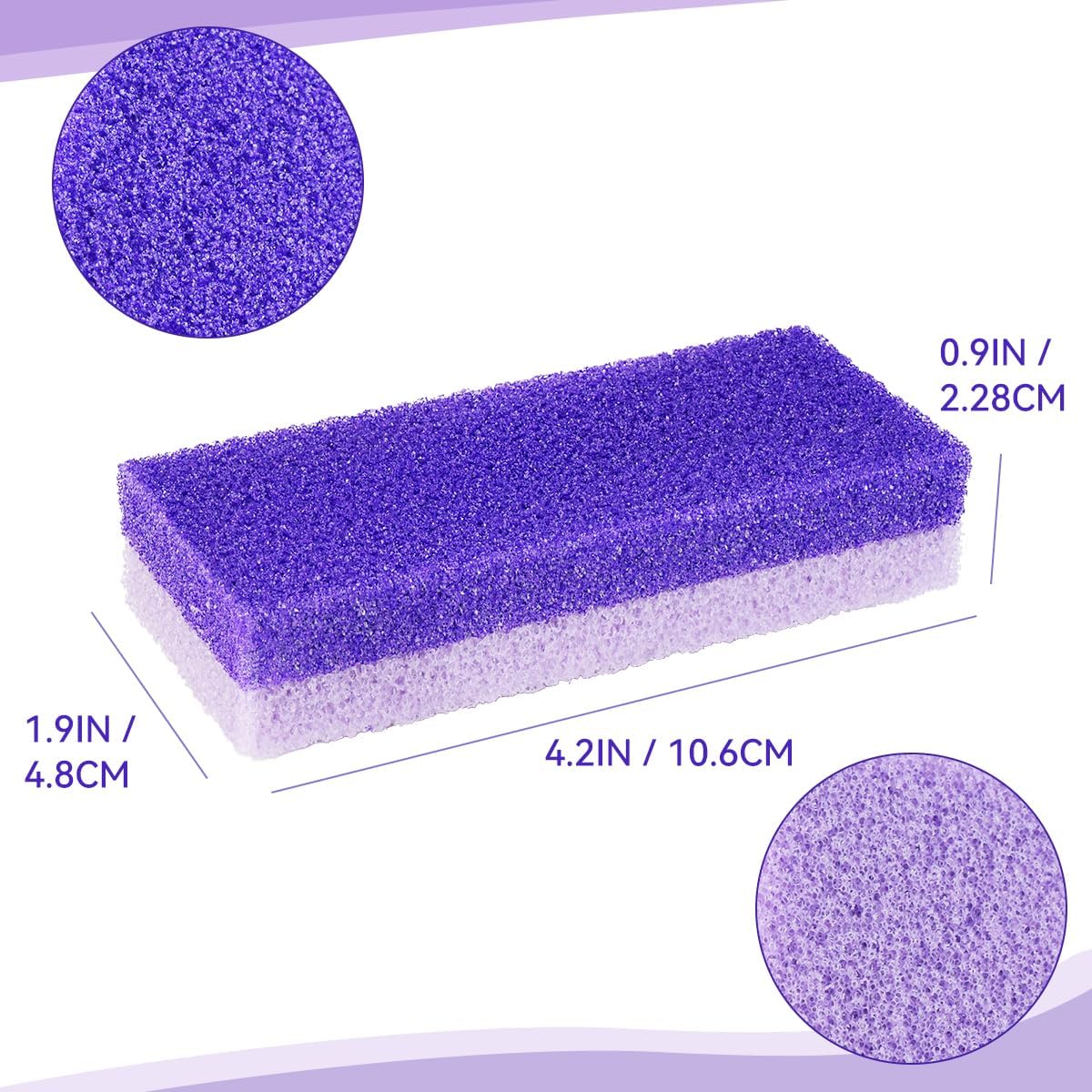 4 Pcs Foot Pumice Stone and Scrubber for Feet and Heels Callus and Dead Skins (Purple) - Image 3