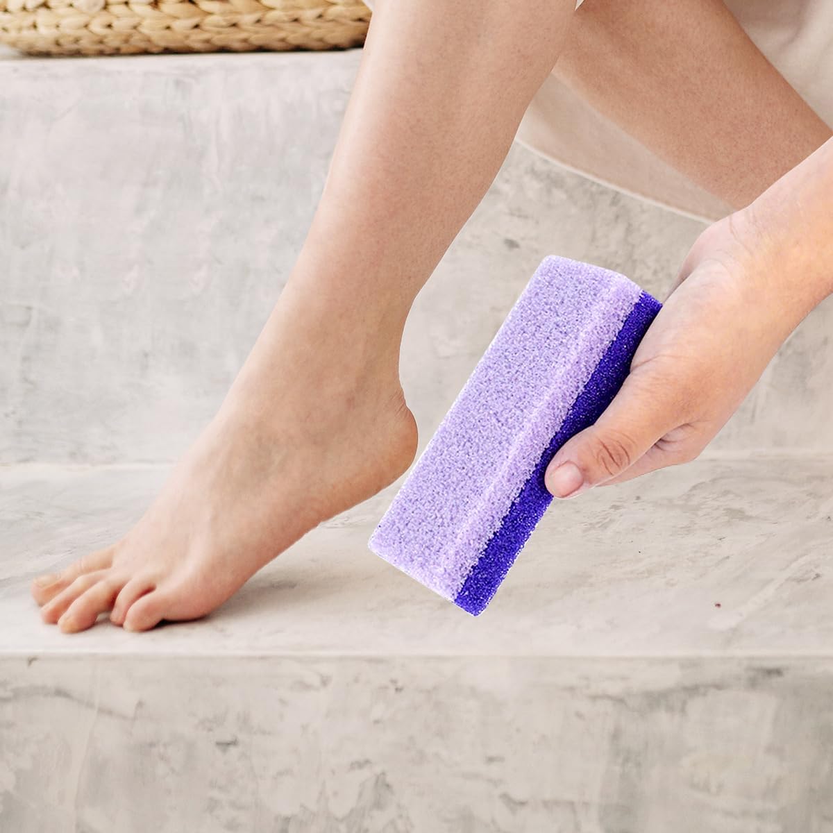 4 Pcs Foot Pumice Stone and Scrubber for Feet and Heels Callus and Dead Skins (Purple) - Image 6