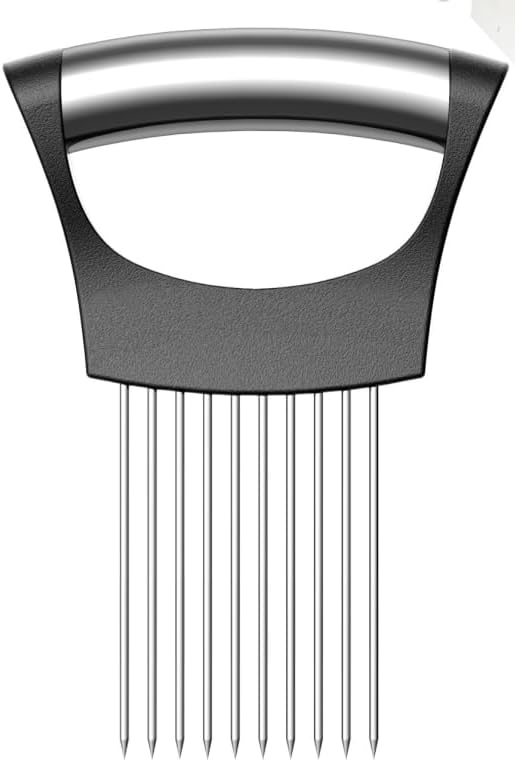 Onion Holder for Slicing, 304 Stainless Steel Onion Slicer Holder, Tomato & Vegetable Cutter, Fruit Slicer & Meat Tenderizer, Ergonomic Kitchen Gadget for Safe, Even & Odor-Free Cutting, Home Cooking - Image 1