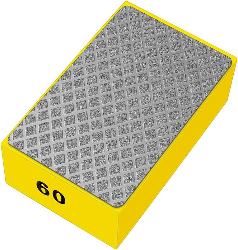 1 Pcs Diamond Hand Pad Sanding Block Sharp Glass Grinding Polishing Pad Sanding Block Foam Backing Hand-Held Sanding Block for Sanding Polishing Marble Tile Ceramics (60#) - Image 1