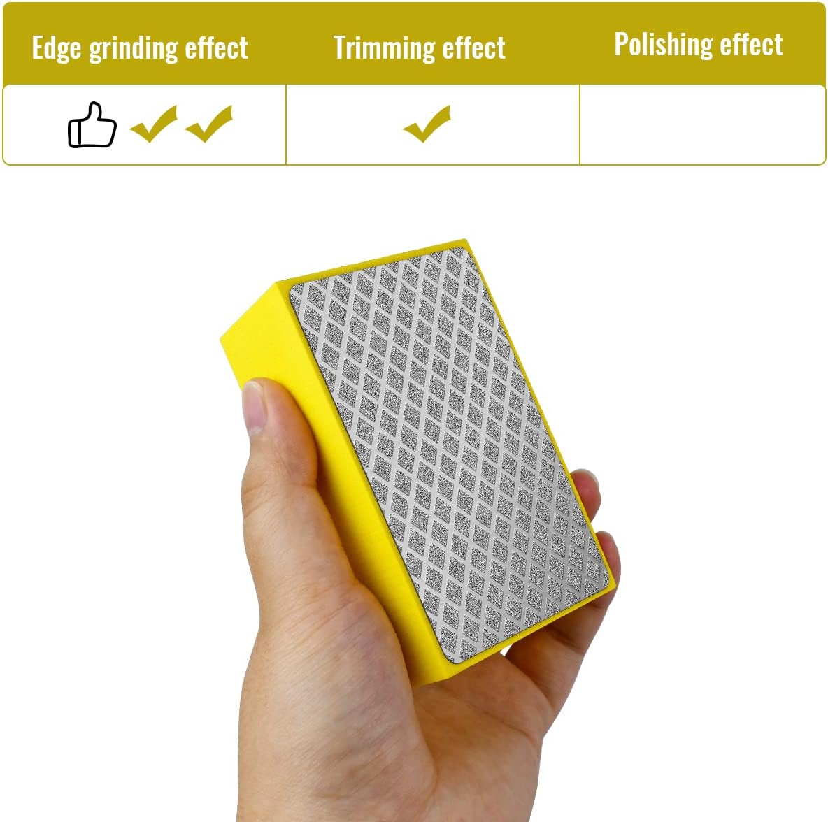 1 Pcs Diamond Hand Pad Sanding Block Sharp Glass Grinding Polishing Pad Sanding Block Foam Backing Hand-Held Sanding Block for Sanding Polishing Marble Tile Ceramics (60#) - Image 4