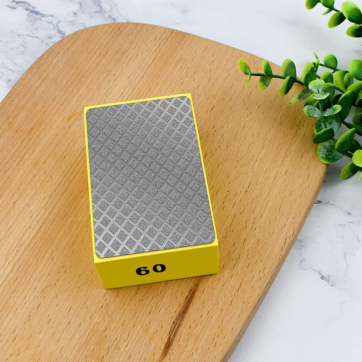 1 Pcs Diamond Hand Pad Sanding Block Sharp Glass Grinding Polishing Pad Sanding Block Foam Backing Hand-Held Sanding Block for Sanding Polishing Marble Tile Ceramics (60#) - Image 6