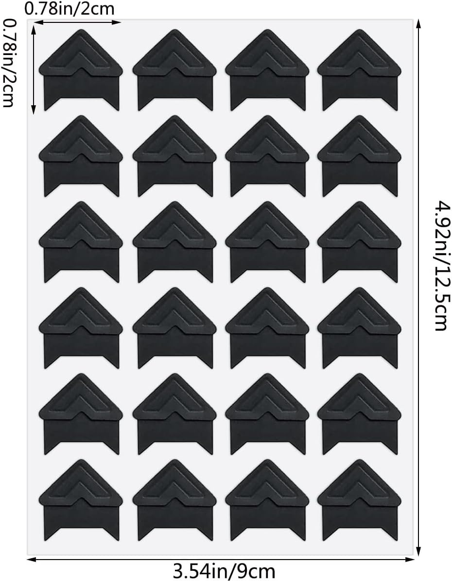 12 Sheets 288 Count Self-Adhesive Photo Corners Stickers, Acid Free Photo Mounting Corners for Scrapbooks, Memory Books, DIY Picture Album, Journal (Black) - Image 2