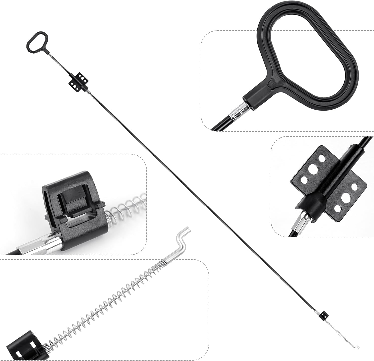 Sofa Recliner Cables Sofa and Reclined Chair Replacement Part D Ring Couch Recliner Pull Handle with S Tip for Cable Total Length 36.5 Inch Exposed Length 5Inch (1 Pack Black) - Image 5