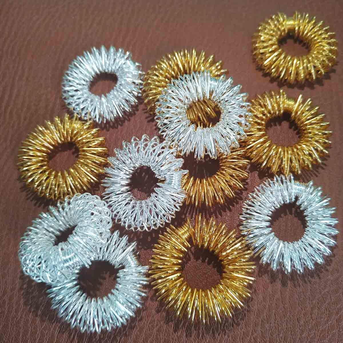 12 Packs Spiky Sensory Finger Rings ,Fidget Rings Teens & Adults Silent Stress Reducer & Massager for Fidget ADD ADHD OCD Autism - Image 2