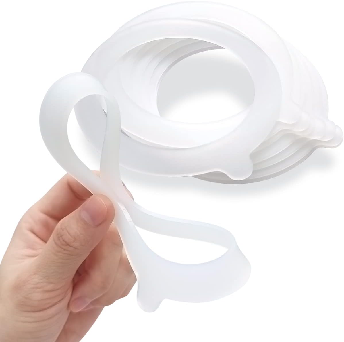 8 Pieces Silicone Jar Replacement Gasket, 3.75 Inch Sealing Rings for Glass Clip Top Jars, Leak-Proof Canning Silicone Fitting Seals(White) - Image 4