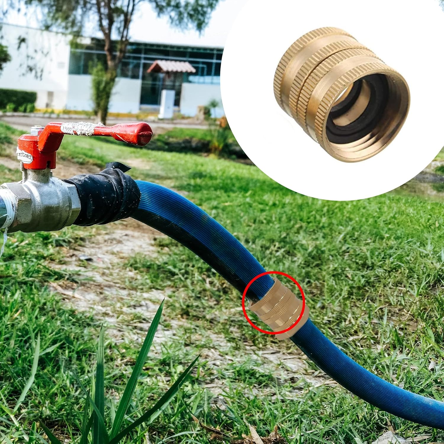 Garden Hose Adapter, 3/4 Inch Solid Brass Hose Connectors, 2 Pack Hose Connector with 2 Extra Washers (Female to Female) - Image 6