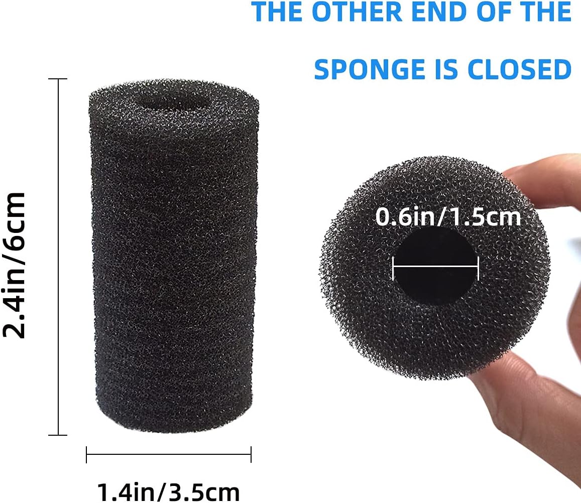 6pcs Pre-Filter Sponge, Pre Filter Foam Sponge Roll for Aquarium Fish Tank (6 x 3.5cm /2.4x1.4 inch) - Image 2