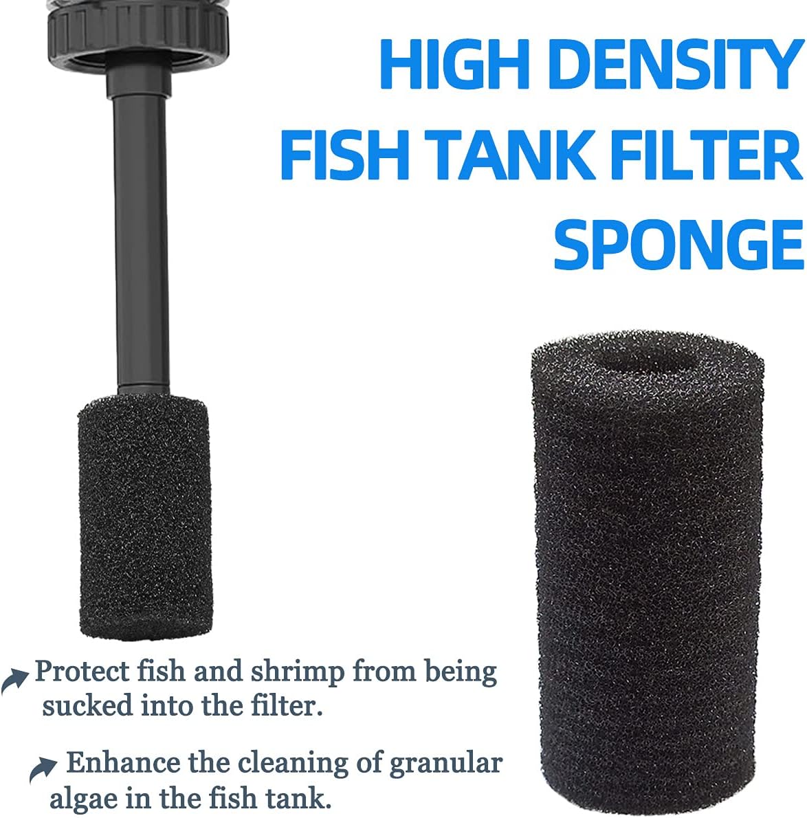 6pcs Pre-Filter Sponge, Pre Filter Foam Sponge Roll for Aquarium Fish Tank (6 x 3.5cm /2.4x1.4 inch) - Image 4