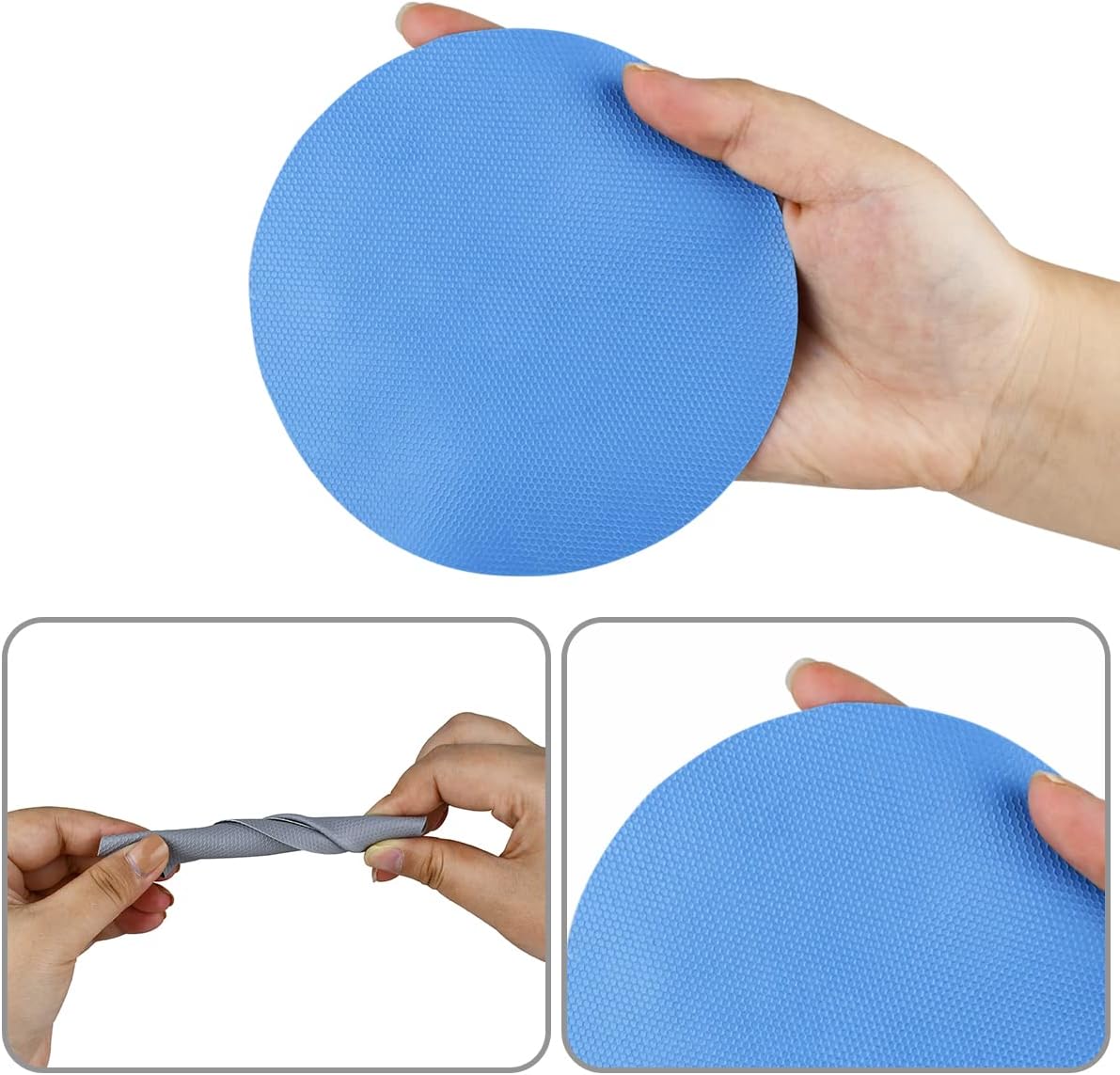 8 Pcs Reusable Jar Opener Gripper Pads Rubber Jar Opener Gripper Pads Multi-function Jar Opener for Elderly People with Arthritis and Weak hands (Blue, Gray) - Image 3