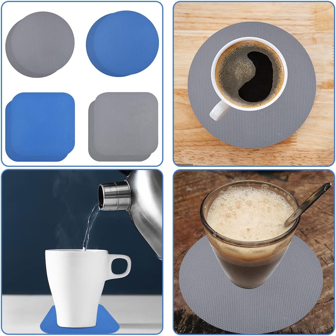 8 Pcs Reusable Jar Opener Gripper Pads Rubber Jar Opener Gripper Pads Multi-function Jar Opener for Elderly People with Arthritis and Weak hands (Blue, Gray) - Image 7