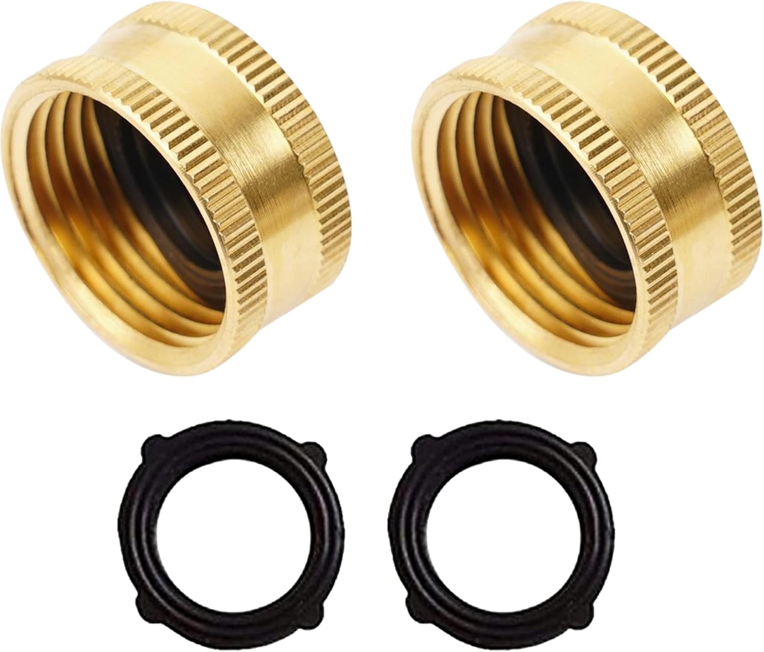 Brass Garden Hose End Caps, 2 Pack 3/4