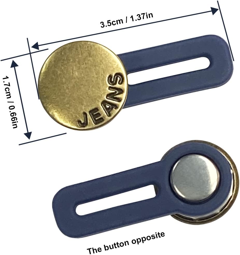 10 Pcs Expander Button for Extender Jeans Pants Collar, 5 Styles Pants Waist No Sew Instant Silicone Extender Button for Men and Women - Image 2