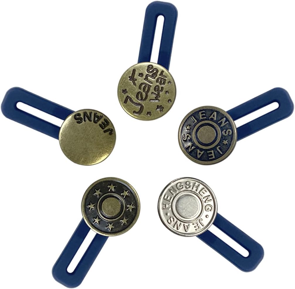 10 Pcs Expander Button for Extender Jeans Pants Collar, 5 Styles Pants Waist No Sew Instant Silicone Extender Button for Men and Women - Image 3