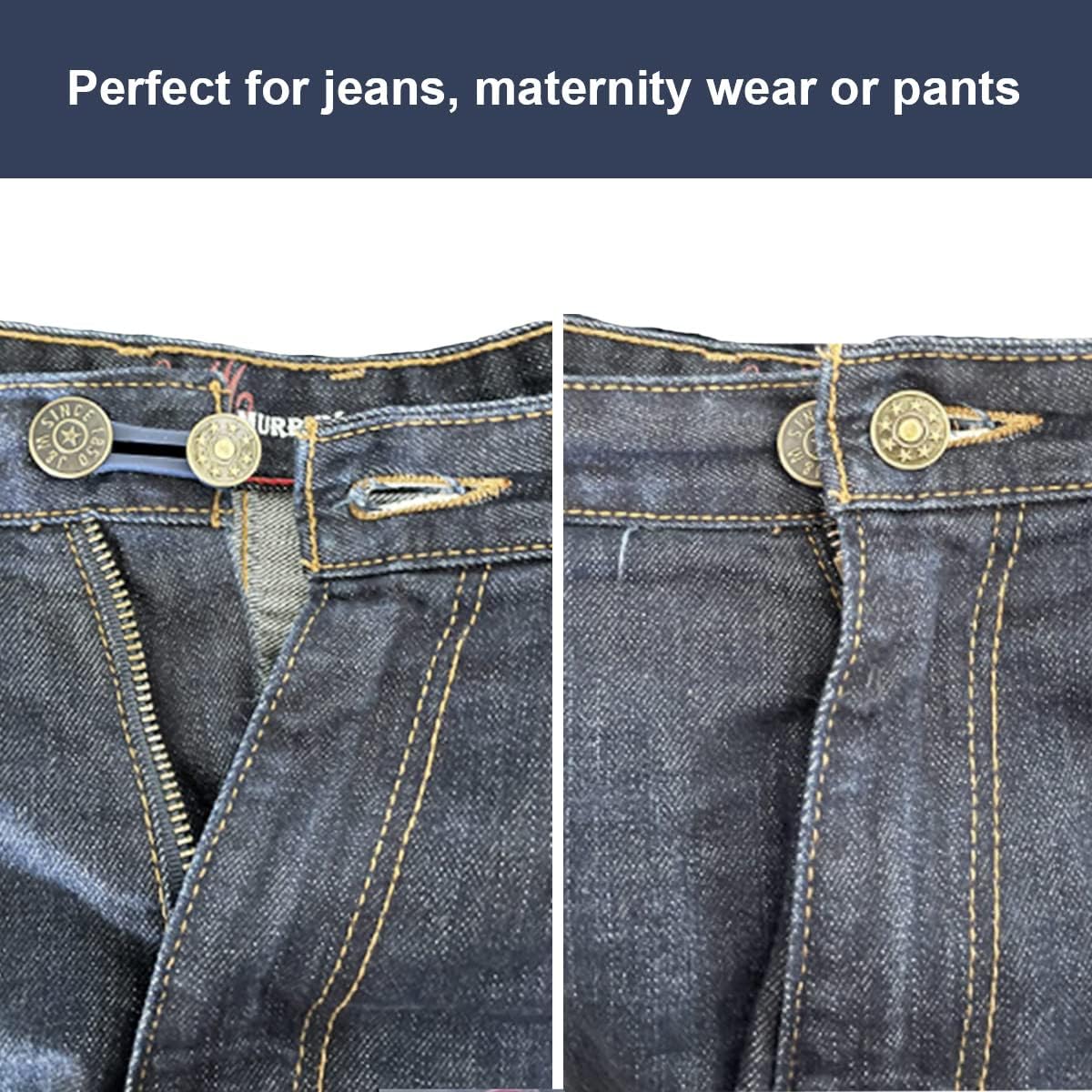 10 Pcs Expander Button for Extender Jeans Pants Collar, 5 Styles Pants Waist No Sew Instant Silicone Extender Button for Men and Women - Image 5