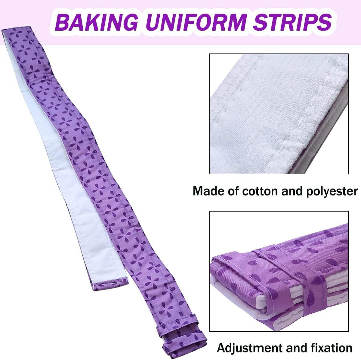 2 Piece Bake Even Cake Strips, Cake Pan Dampen Strips, Cake Pan Strips for Evenly Baked Cakes - Image 3