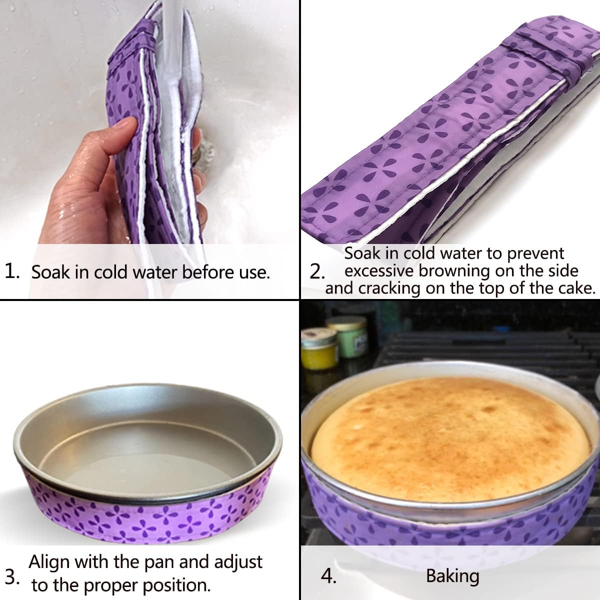 2 Piece Bake Even Cake Strips, Cake Pan Dampen Strips, Cake Pan Strips for Evenly Baked Cakes - Image 4