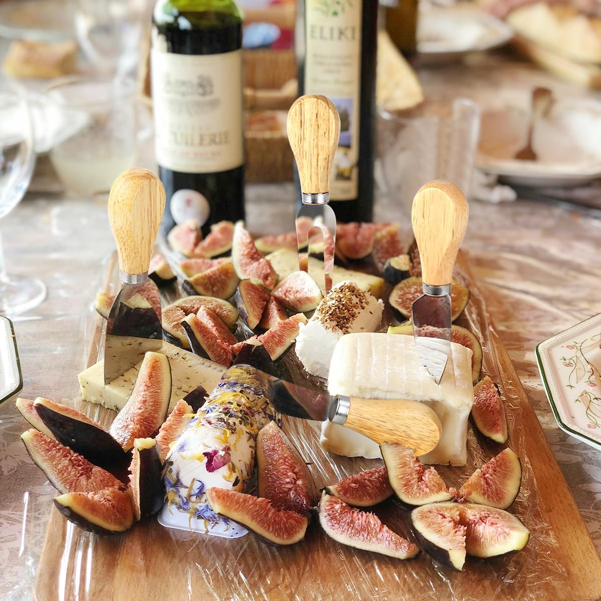 4-Piece Mini Wooden Handle Stainless Steel Cheese Set - Slicer, Knife, Fork, Butter Knife for Charcuterie & Cheese Spread - Image 6