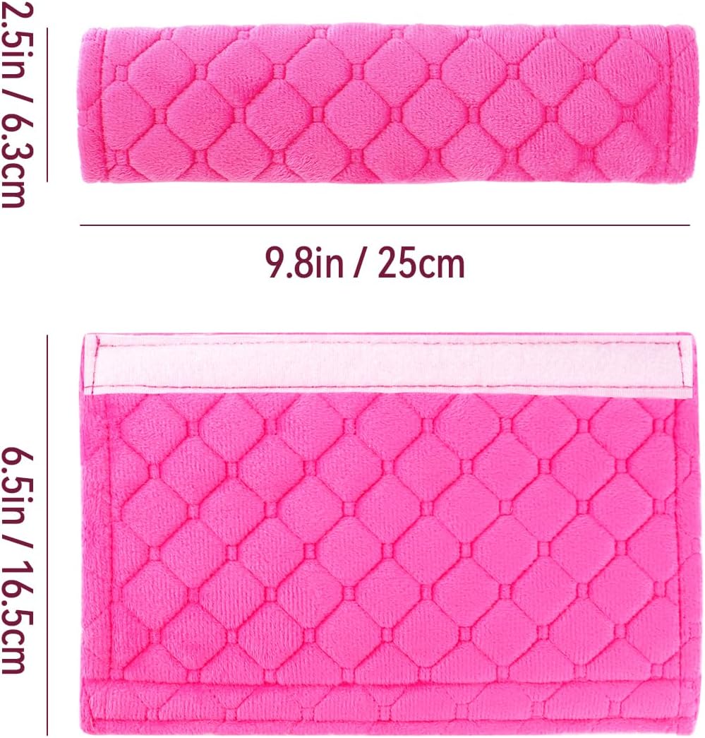 2 PCS Car Seat Straps Shoulder Pads Soft Auto Seat Belt Cover Universal Safety Strap Cover Helps Protect Your Neck and Shoulders from Seat Belt Friction (Rose Red) - Image 3