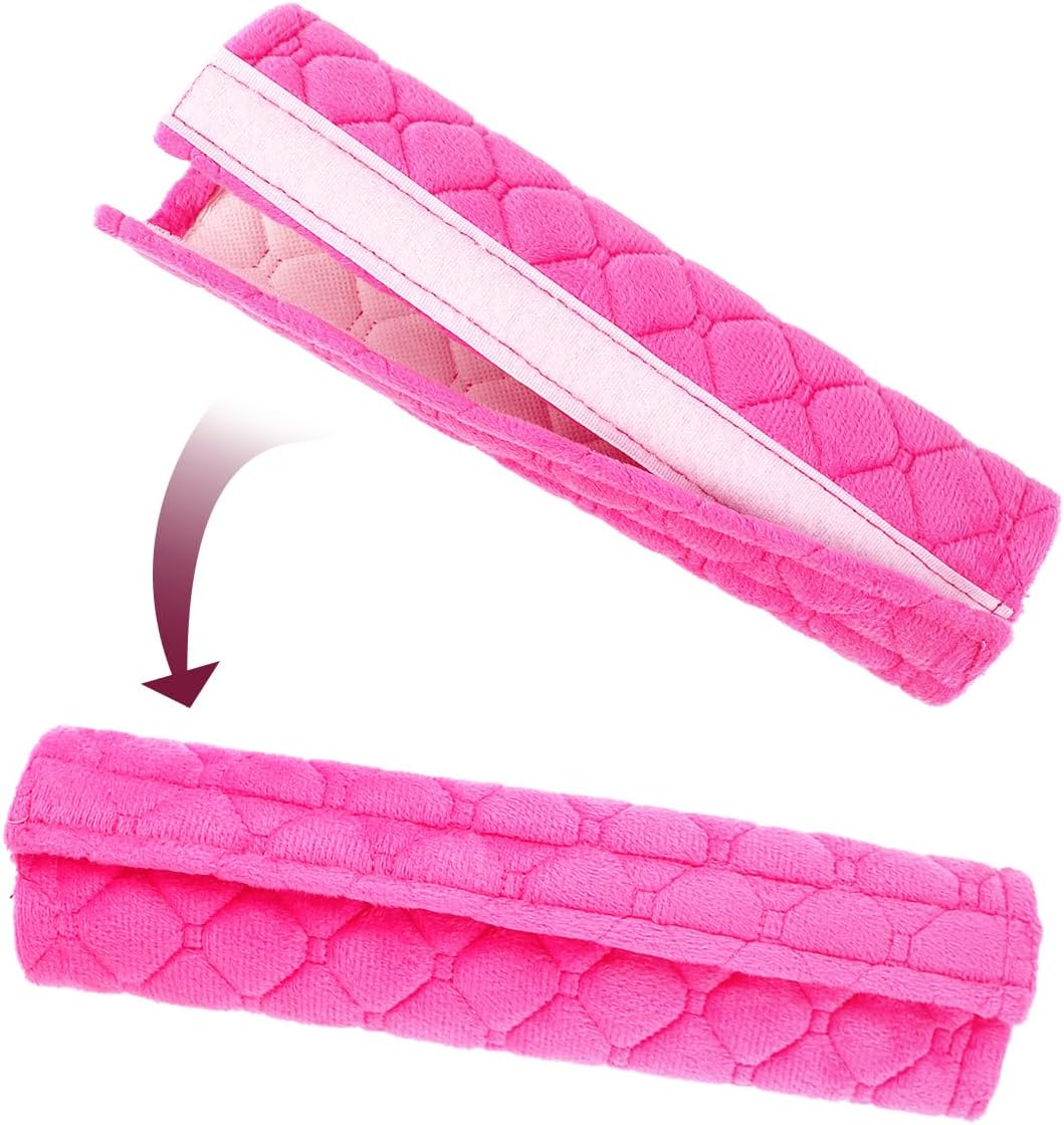 2 PCS Car Seat Straps Shoulder Pads Soft Auto Seat Belt Cover Universal Safety Strap Cover Helps Protect Your Neck and Shoulders from Seat Belt Friction (Rose Red) - Image 6