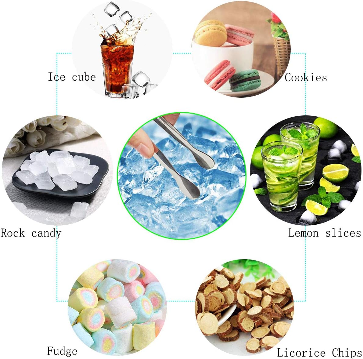 4 Pcs Ice Tongs Sugar Cubes Tongs, Mini Serving Tongs, 304 Stainless Steel, Silver, 4.33 x 0.63 inches - Image 7