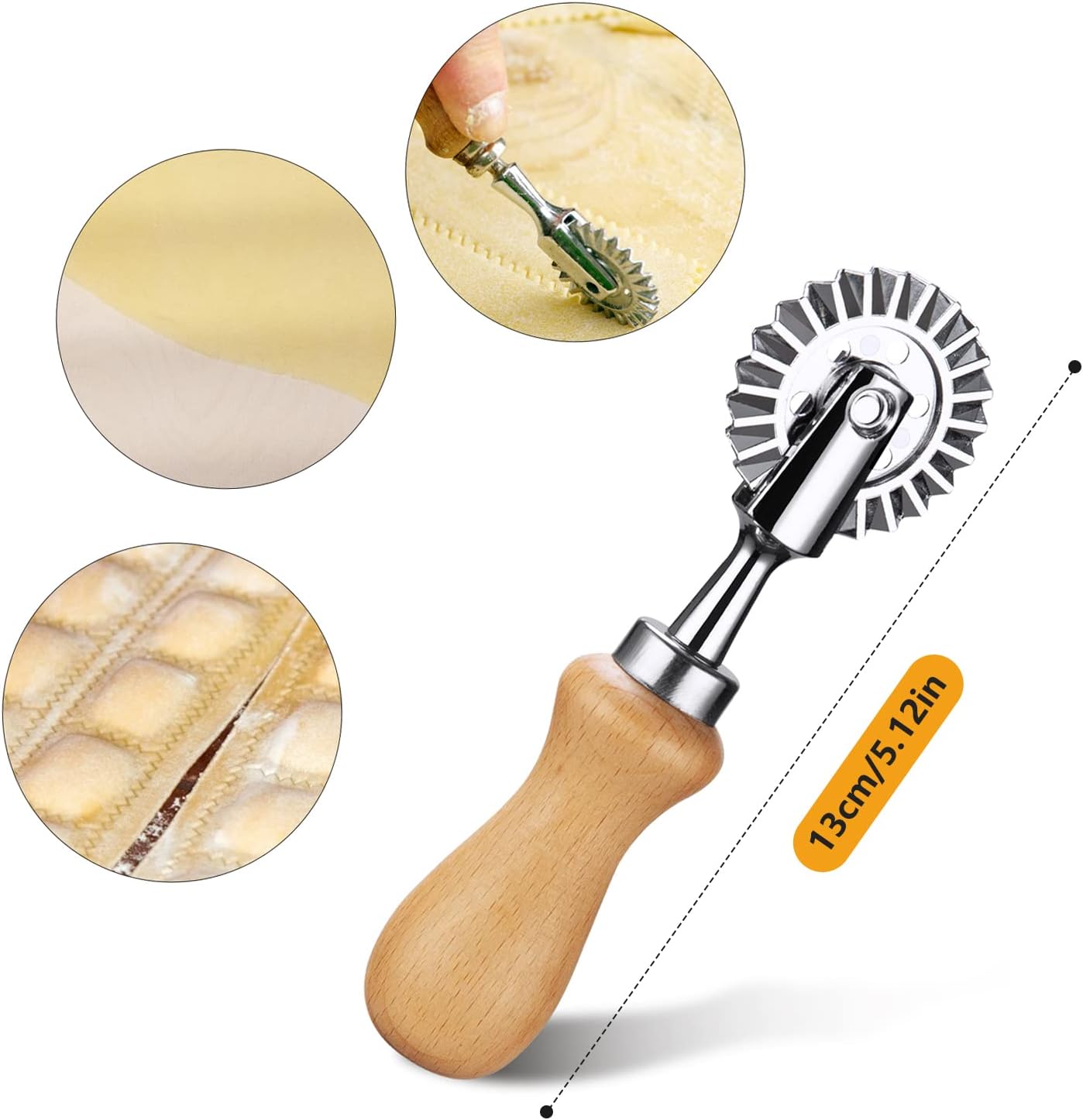 Pastry Wheel Cutter - Pasta Cutter Wheel - Ravioli Crimper Cutter Wheel for Home and Kitchen Use, 1.3inch - Image 2