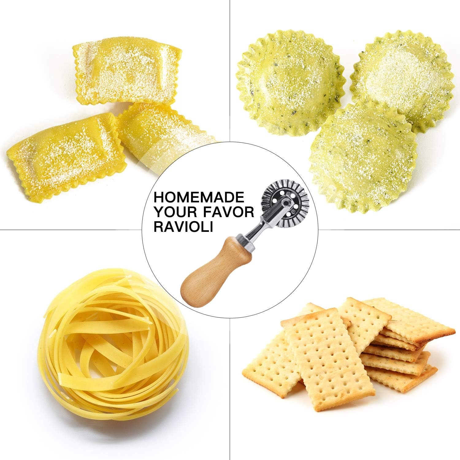 Pastry Wheel Cutter - Pasta Cutter Wheel - Ravioli Crimper Cutter Wheel for Home and Kitchen Use, 1.3inch - Image 7