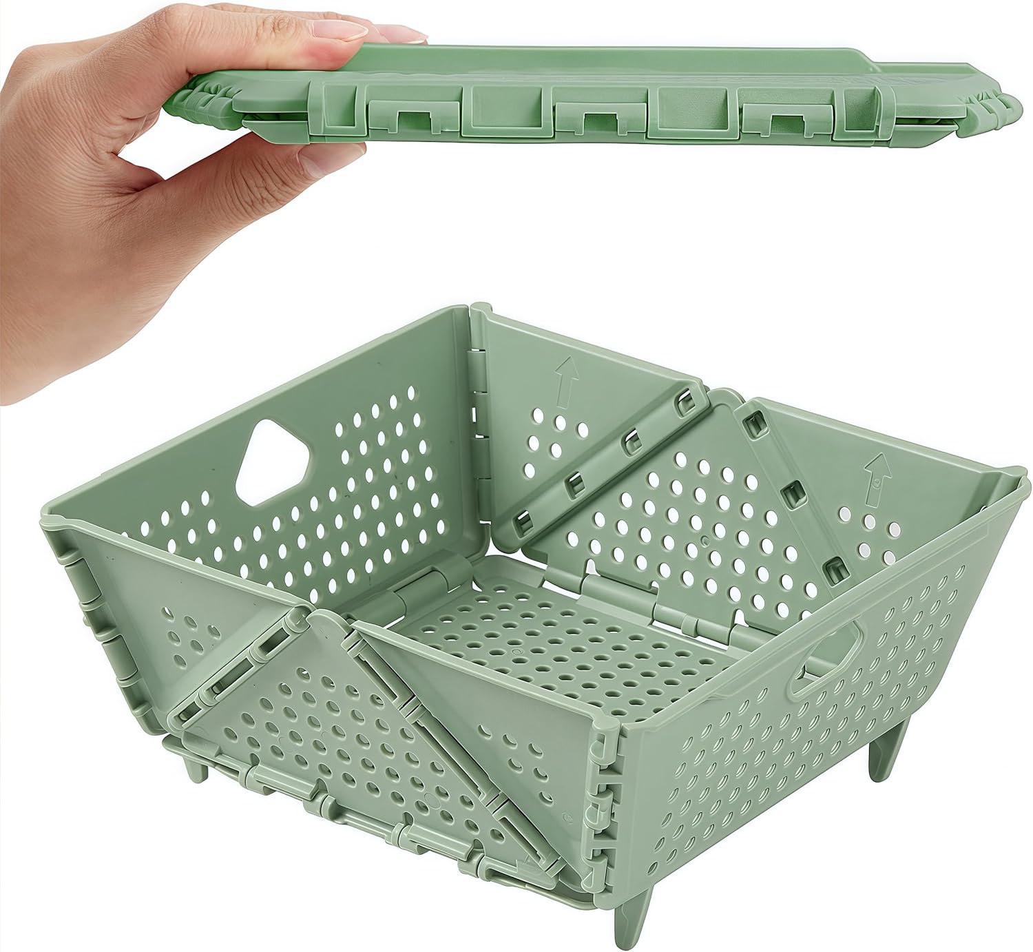 Plastic Colander Basket, Multi-Purpose Drainage & Storage Bin for Kitchen, Candy, Cookies, Holiday Snacks and Gift Items, Ventilated Organizer Tray for Home & Christmas Decorations Storage - Image 1