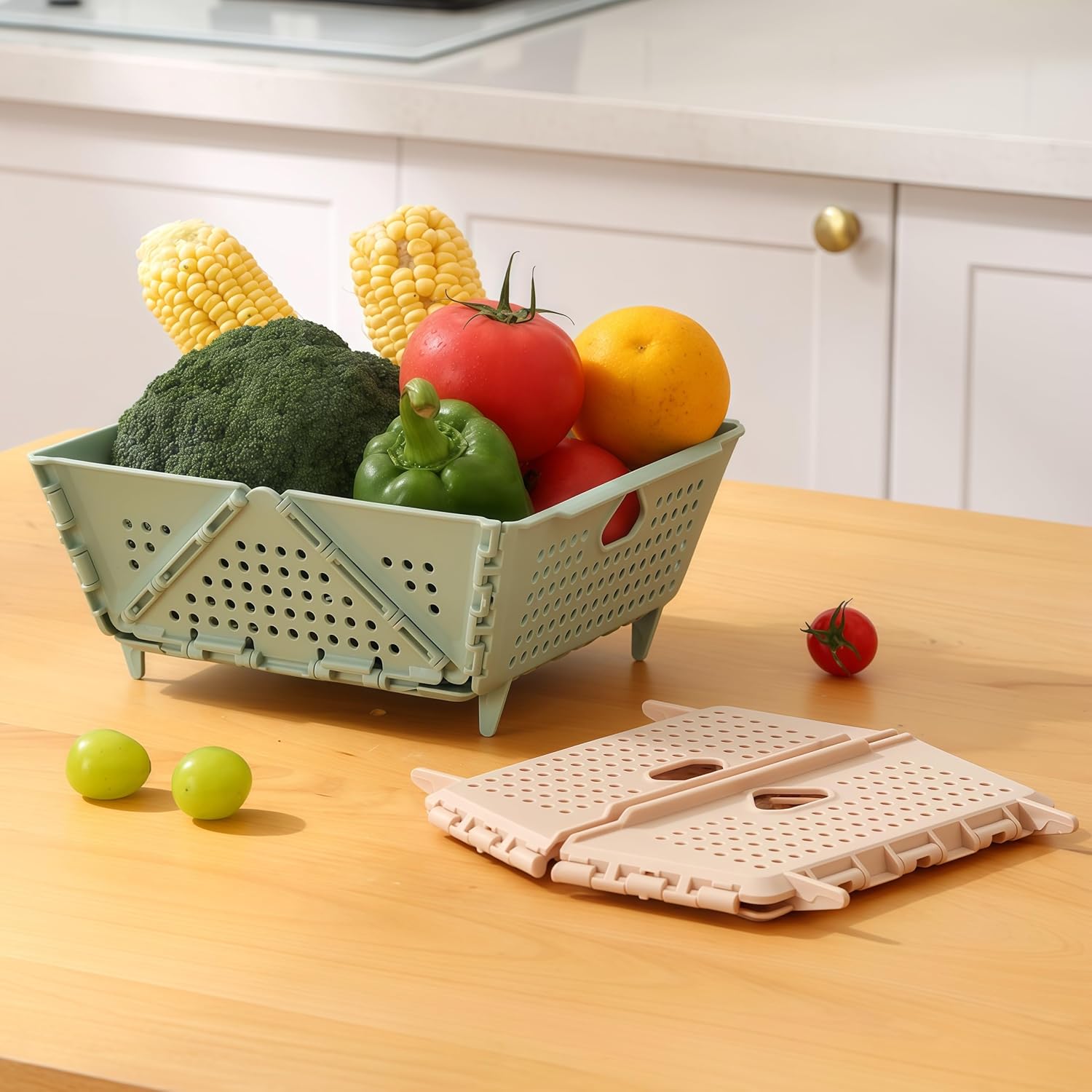 Plastic Colander Basket, Multi-Purpose Drainage & Storage Bin for Kitchen, Candy, Cookies, Holiday Snacks and Gift Items, Ventilated Organizer Tray for Home & Christmas Decorations Storage - Image 6