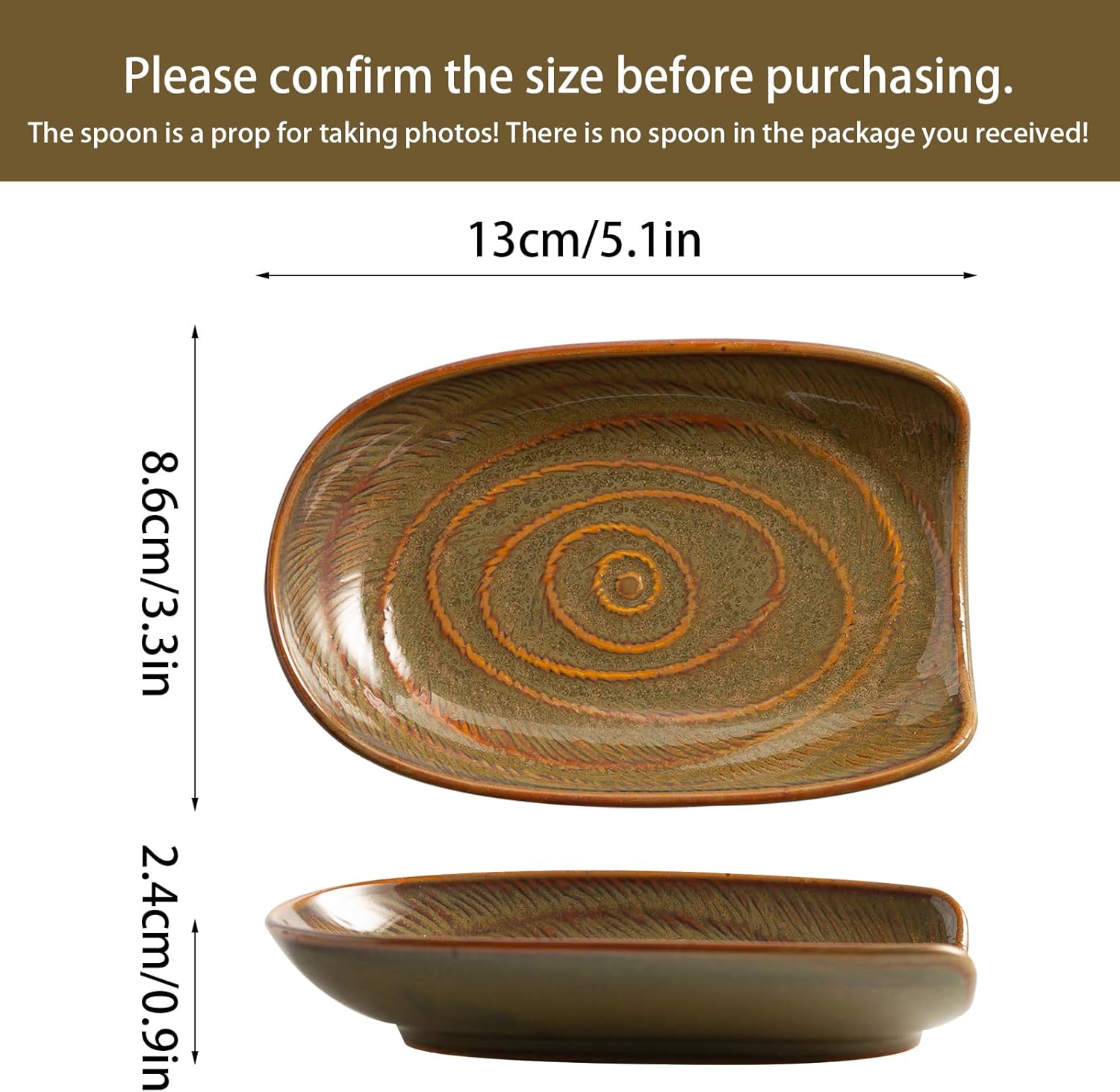 Ceremic Spoon Rest for Stove Top, Spoon Holder for Kitchen Counter, Coffee Spoon Rest, Cooking Utensil Rest for Ladles, Kitchen Decor, Housewarming Gifts, 1 pack (brown) - Image 6