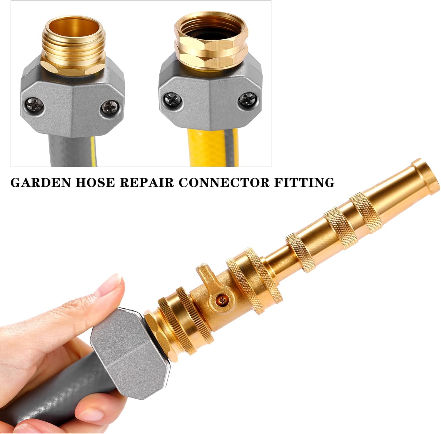 Zinc and Aluminum Male and Female Coupling, Fits All 5/8-Inch and 3/4-Inch Garden Hose Repair Fitting, 2 Pack(Female & Male) - Image 6