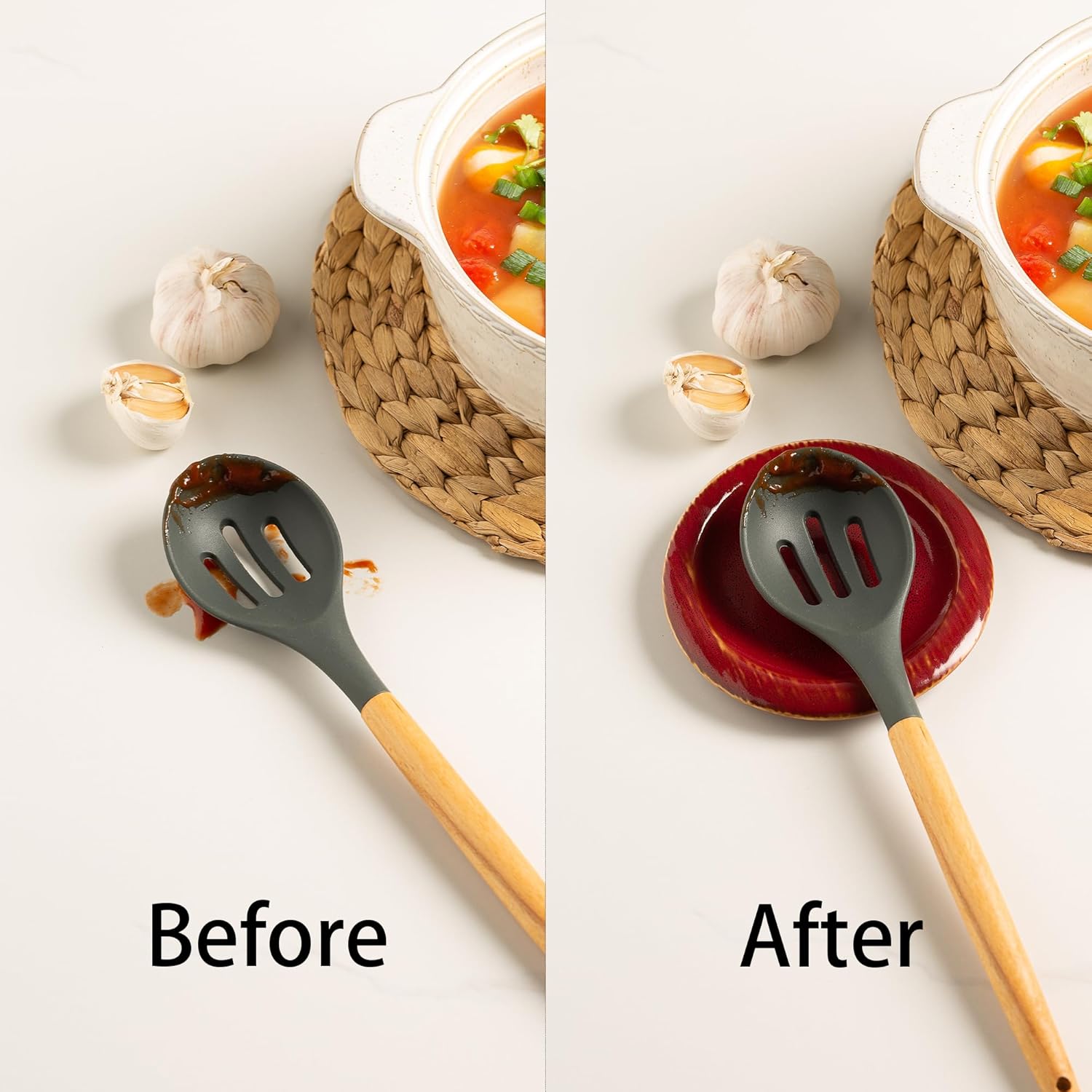 Ceremic Spoon Rest for Kitchen Counter, Spoon Holder for Stove Top, Coffee Spoon Rest, Cooking Utensil Rest for Ladles, Spatula, Spoons or Tongs, Kitchen Decor, Housewarming Gifts, 1 pack (red) - Image 4
