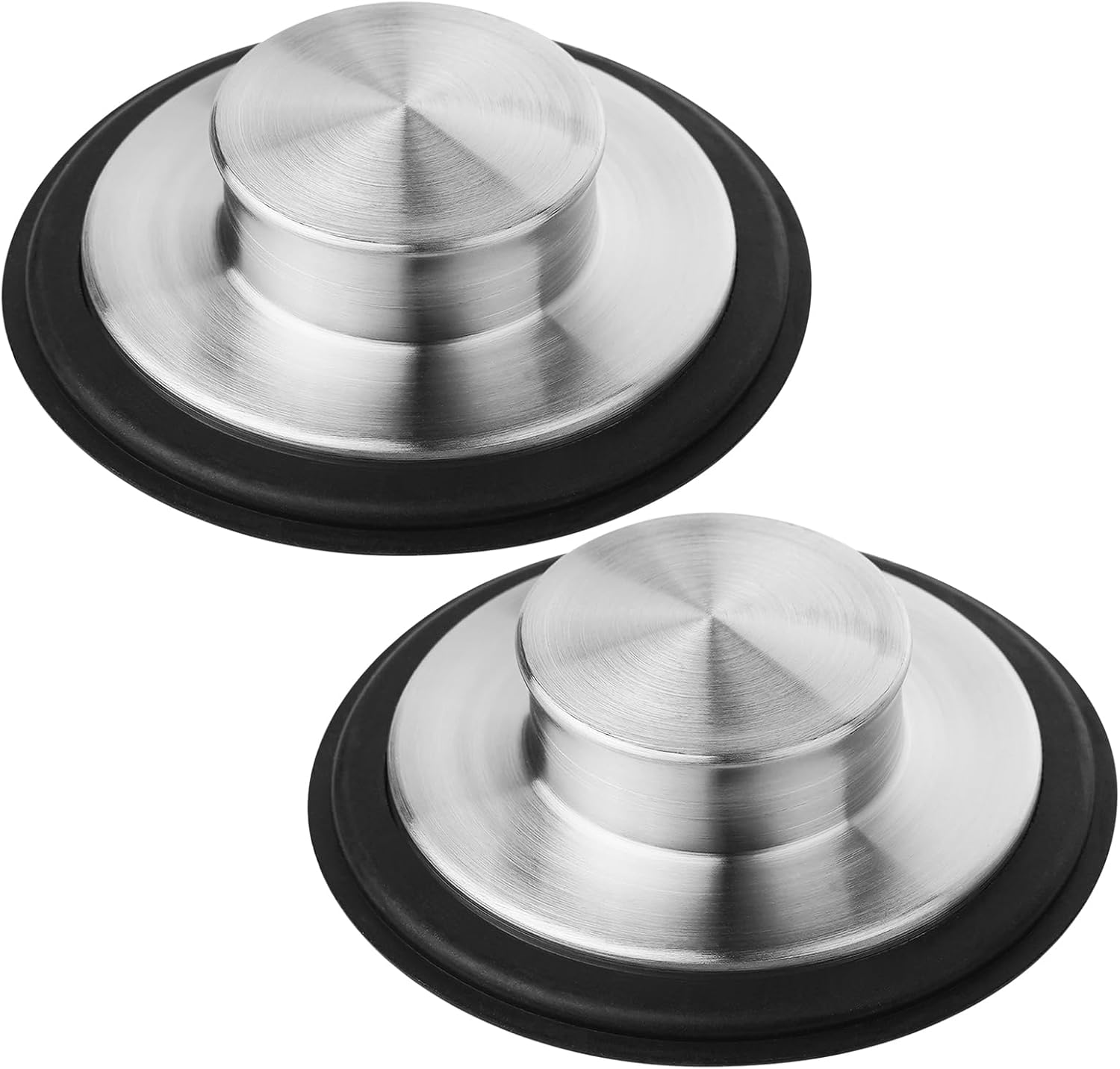 Kitchen Sink Drain Stopper Cover, 2PCS Stainless Steel Garbage Disposal Stopper 3.34 Inch Drain Plug, Fits Standard Kitchen Sink Size of 3-1/2 Inch - Image 1