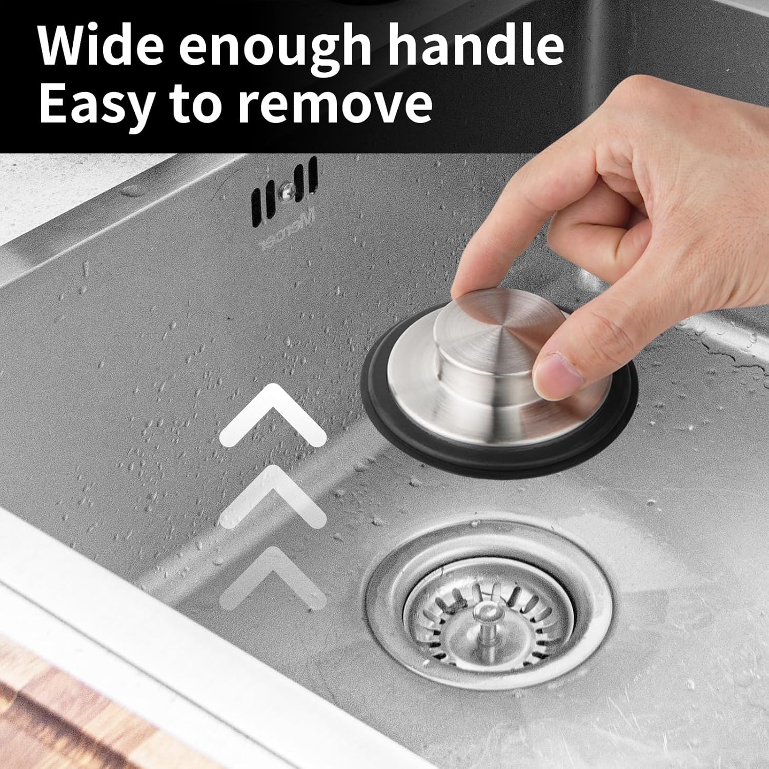 Kitchen Sink Drain Stopper Cover, 2PCS Stainless Steel Garbage Disposal Stopper 3.34 Inch Drain Plug, Fits Standard Kitchen Sink Size of 3-1/2 Inch - Image 3