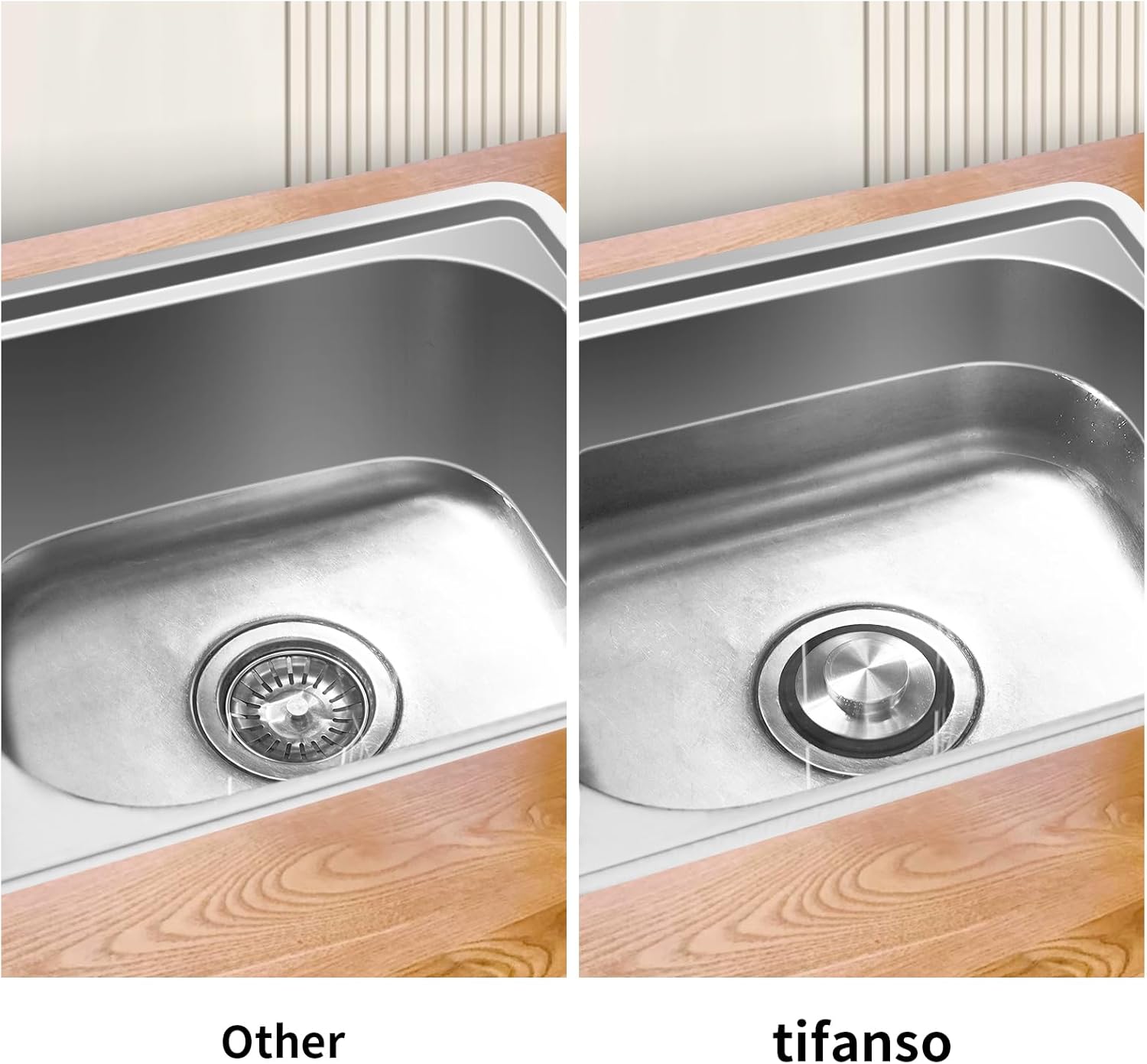 Kitchen Sink Drain Stopper Cover, 2PCS Stainless Steel Garbage Disposal Stopper 3.34 Inch Drain Plug, Fits Standard Kitchen Sink Size of 3-1/2 Inch - Image 5