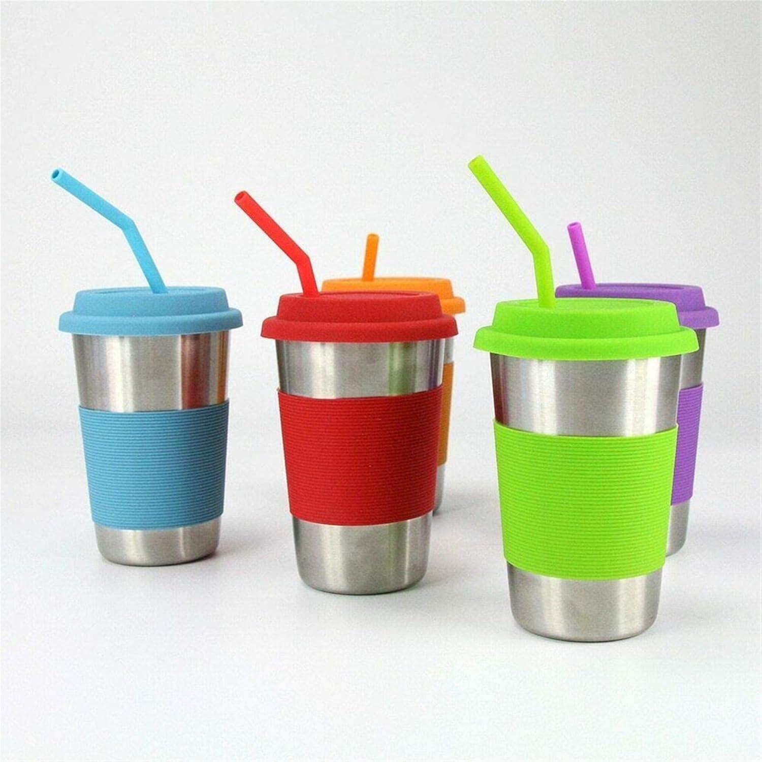 8 Pack Reusable Regular Size Silicone Drinking Straws with 1 Cleaning Brushes, Extra long Flexible Coffee Drinking Standard Size Straws for 20oz and 30oz Tumblers and Mason Jars - Image 5