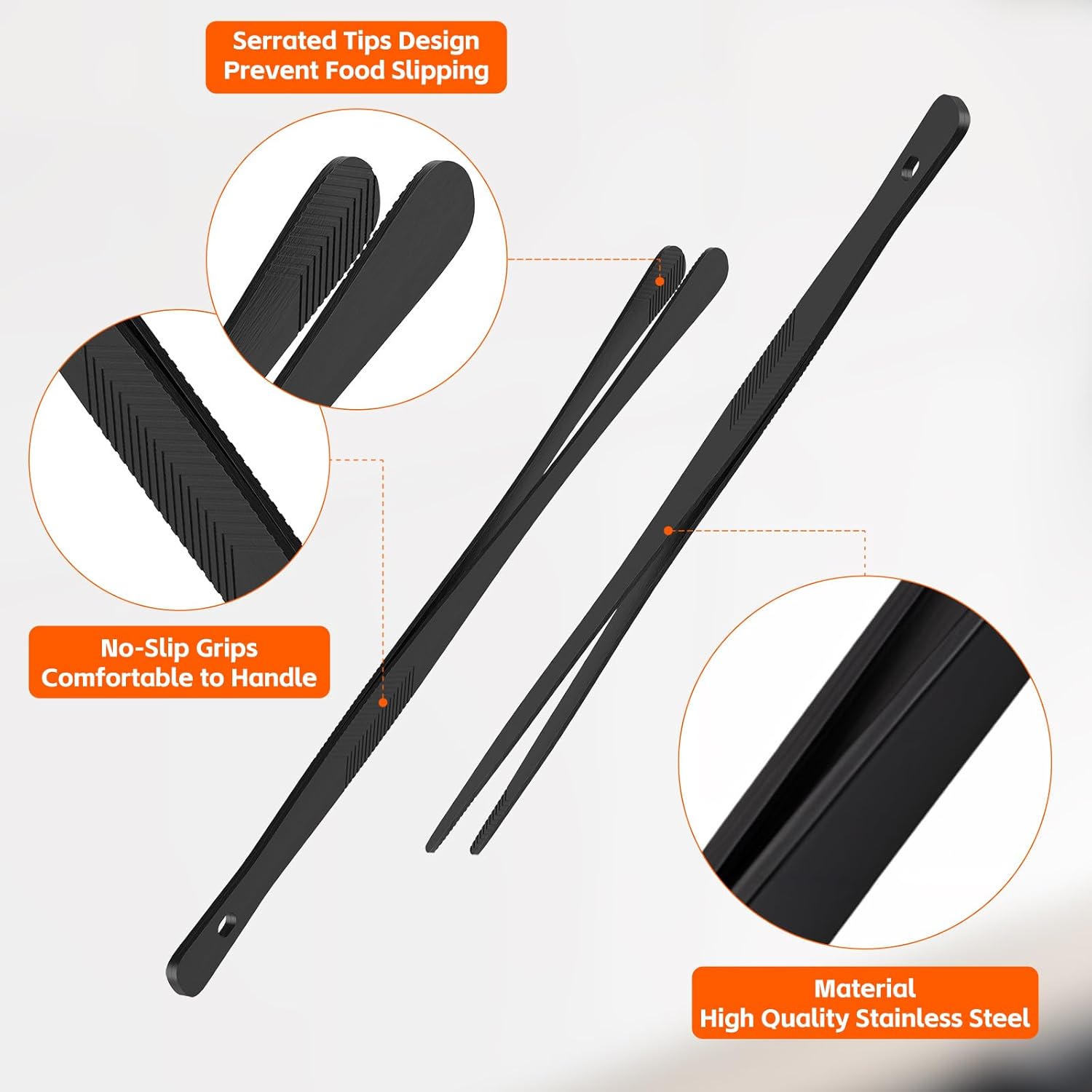Kitchen Tongs for Cooking - 2PCS 12