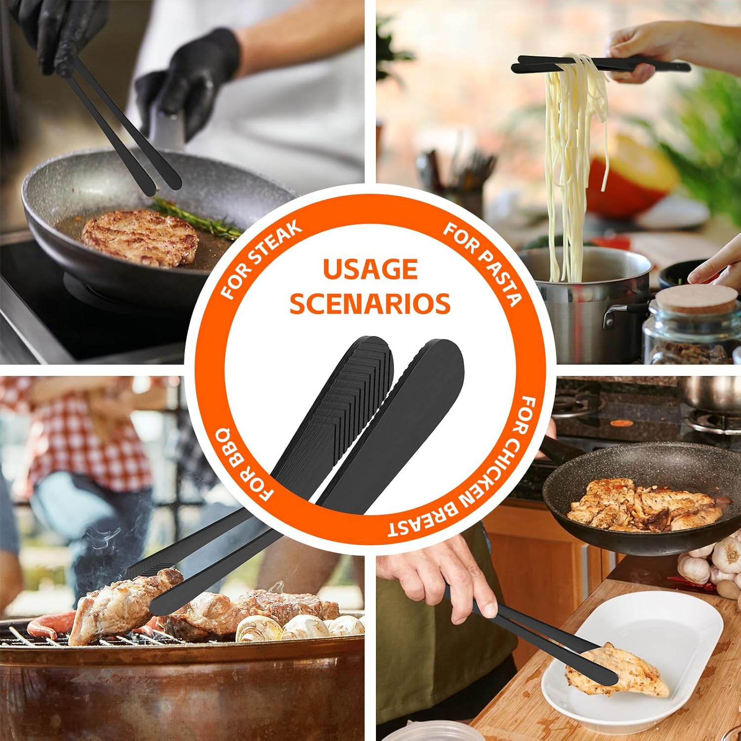 Kitchen Tongs for Cooking - 2PCS 12