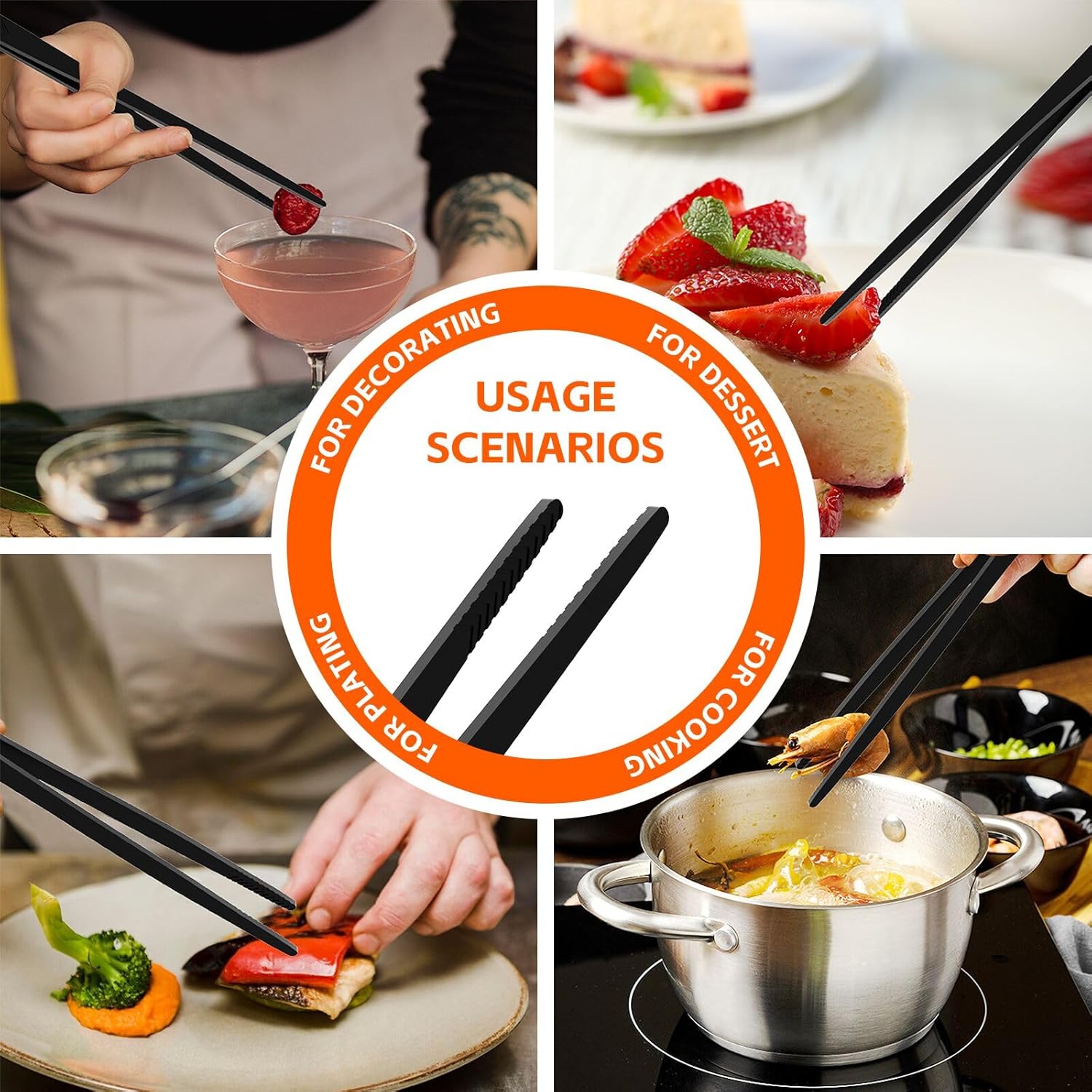 Kitchen Tongs for Cooking - 2PCS 12