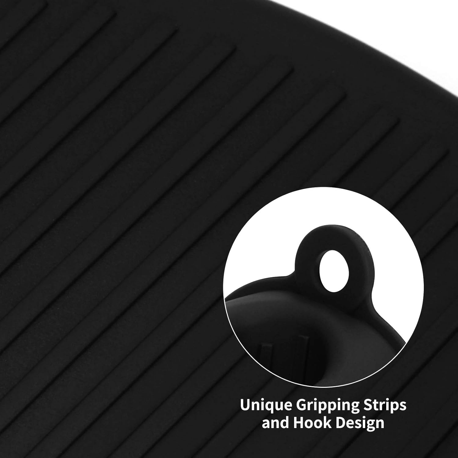 Silicone Oven Mitts Pot Holders Sets for Kitchen Heat Resistant Small Kitchen Mittens Rubber Air Fryer Mitts Mini Pot Pinch Grip for Cooking and Baking 1 Pair (Black) - Image 4