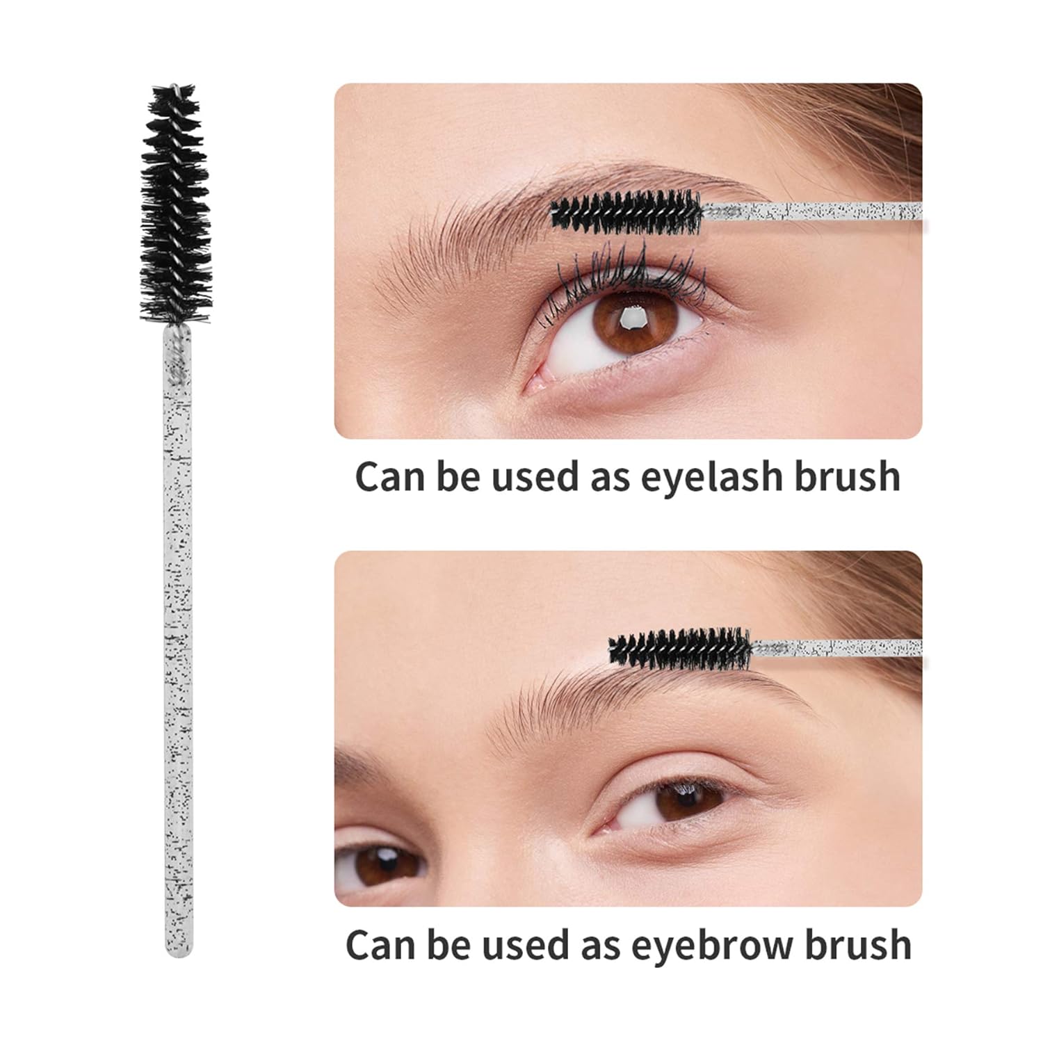 200PCS Spoolie Eyelash Brush - Disposable Mascara Brush Wand for Lashes, Eyebrow Eyelash Extension Supplies (Black) - Image 7