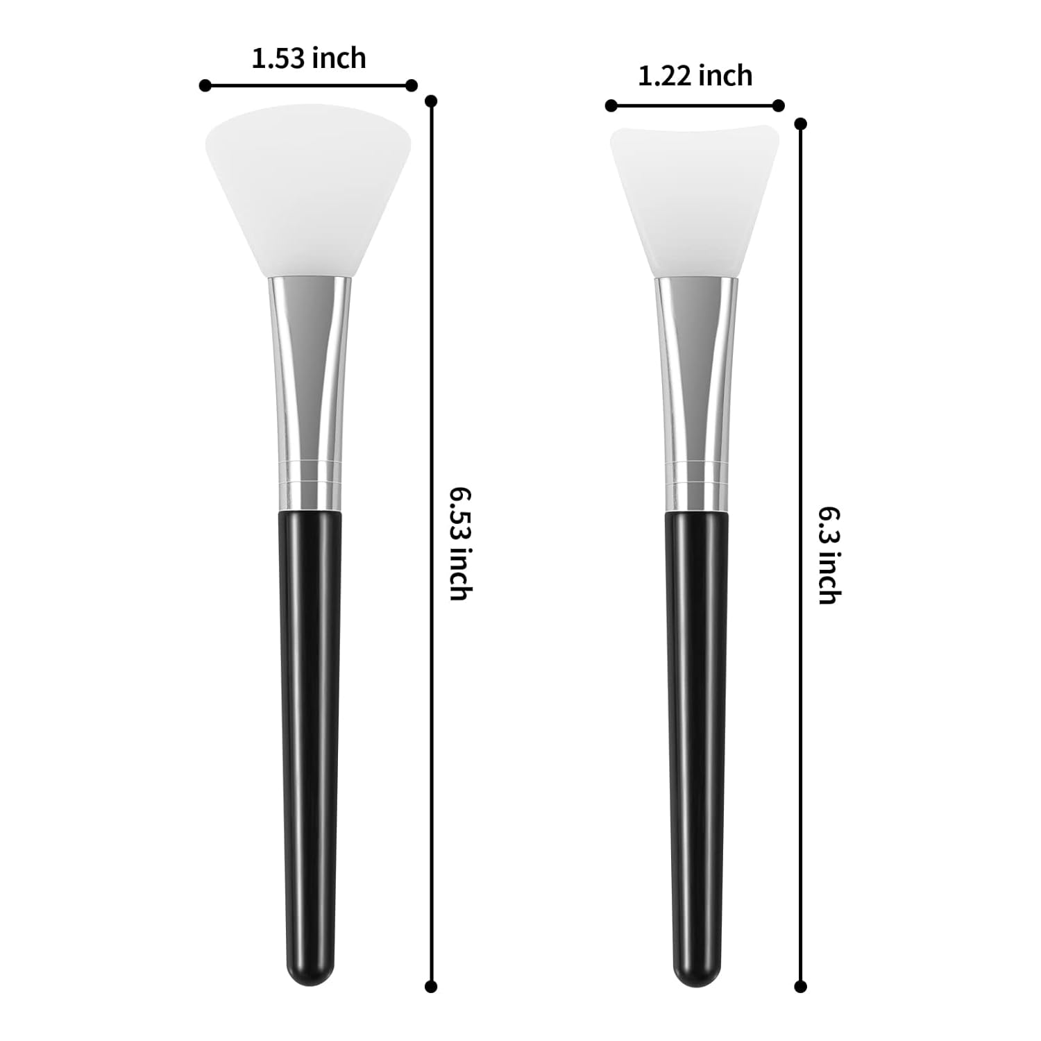 4PCS Silicone Face Mask Brush Applicator, Flexible Silicone Brush for Face for Mud, Clay, DIY Mask, Body Lotion, BB Cream (Black) - Image 2