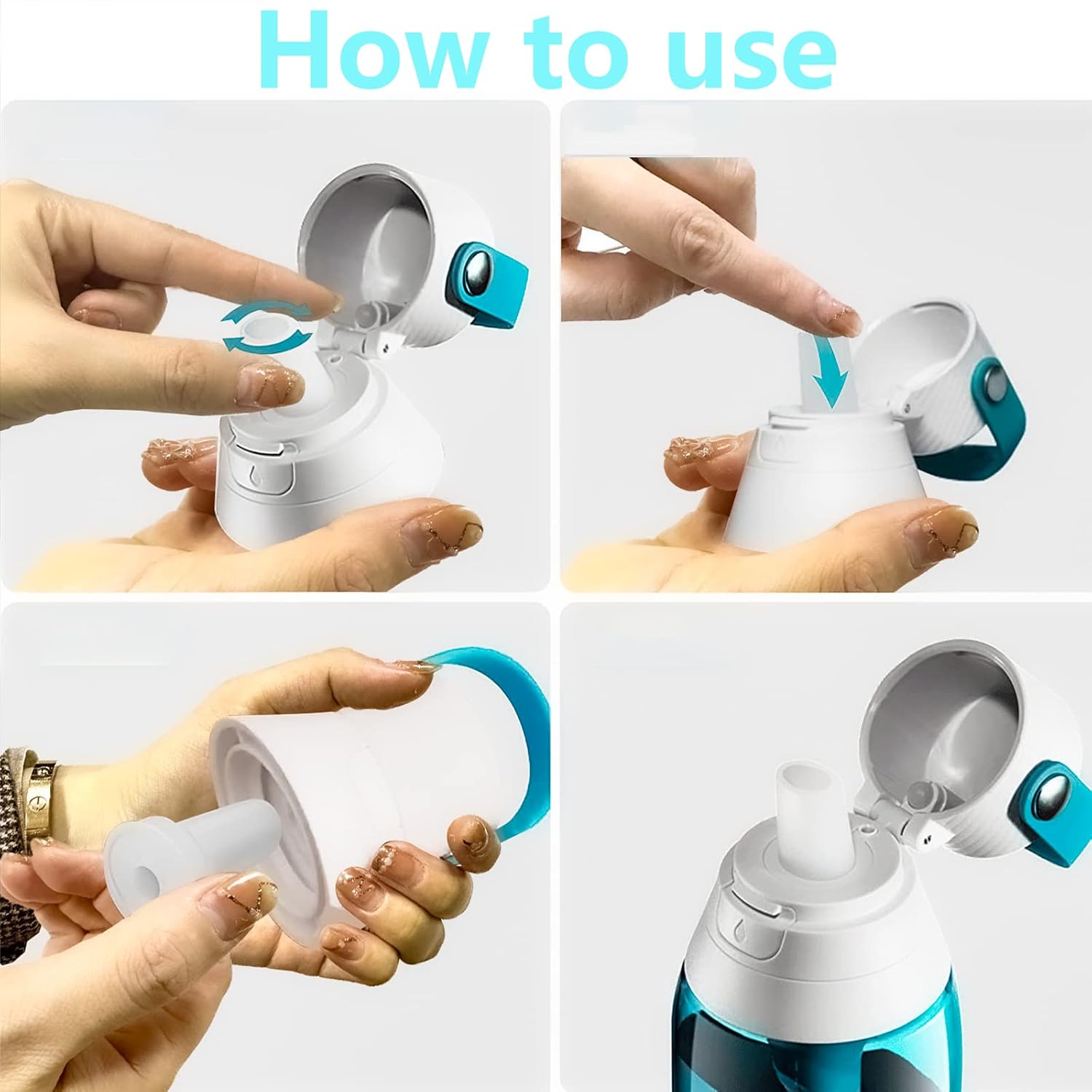 Bite Valve Replacement for Brita Water Bottle, 2 Pack, Silicone, BPA-Free, 1 Liter, Sports, Travel - Image 4