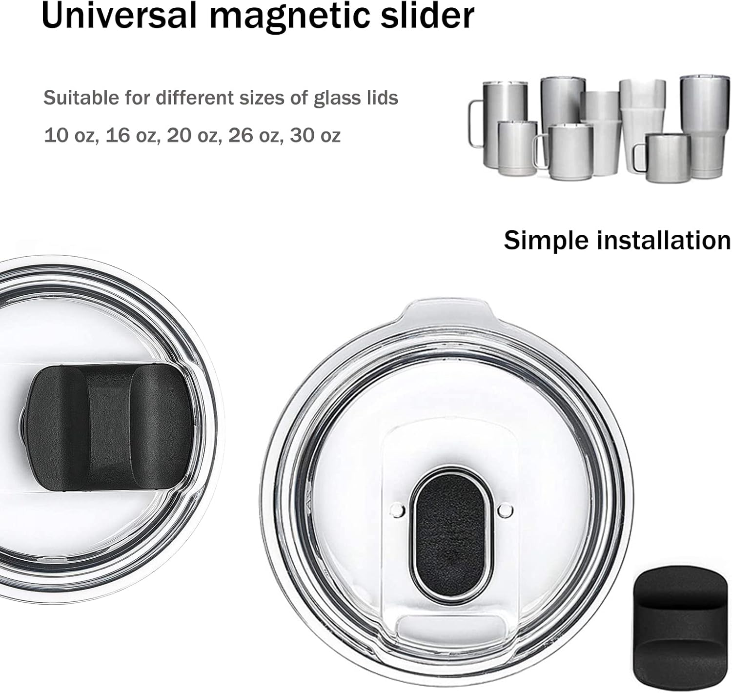 Magnetic Slide for YETI Lids Compatible with YETI Magnetic Lid 10oz, 16oz, 20oz, 26oz, 30oz (4 Pcs) - Image 4